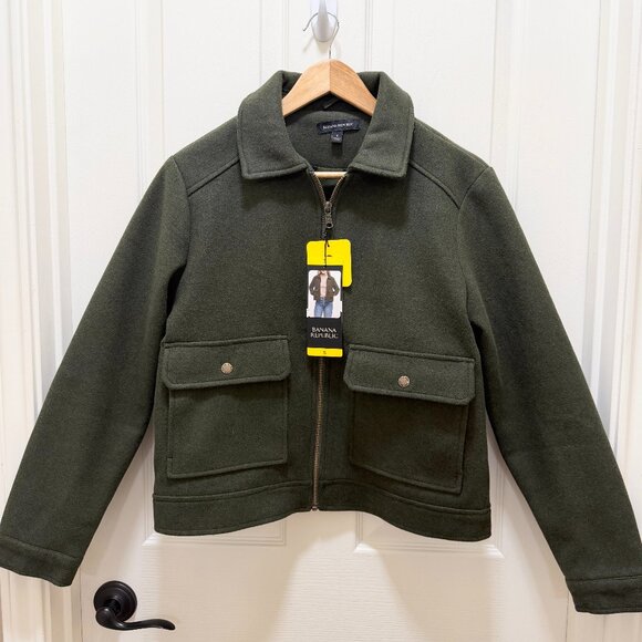 Banana Republic Women's Jacket Size S Dark Green Soft Brushed Fabric Casual NEW - Picture 4 of 16